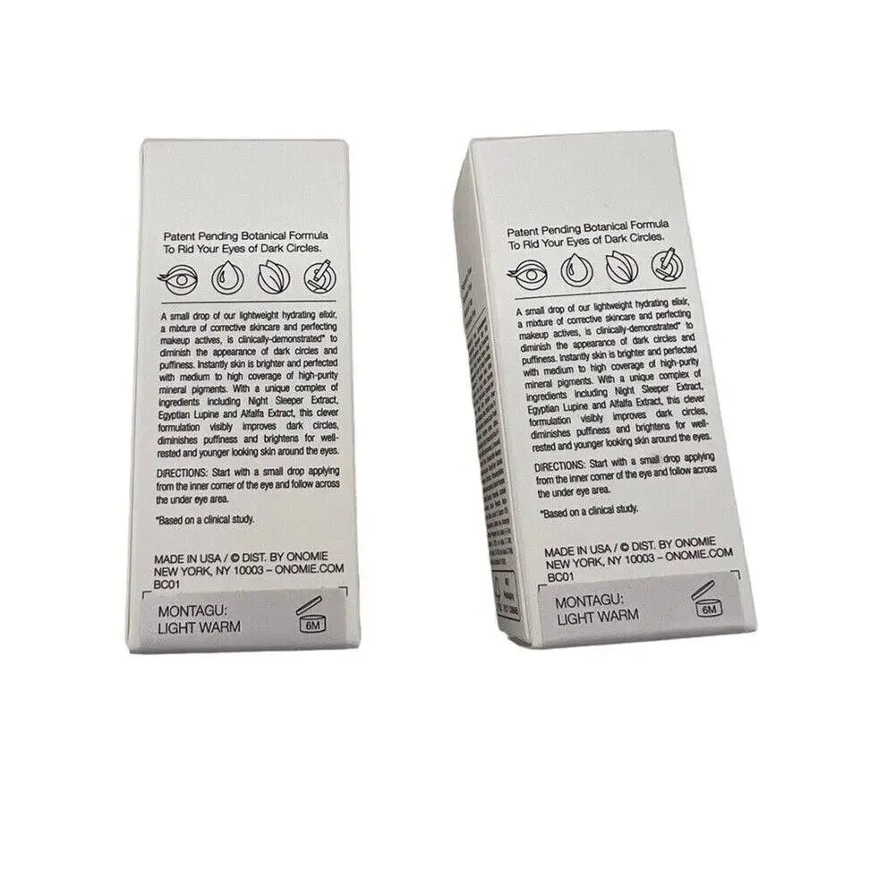 Onomie Bright Concealing Elixer Montagu Light Warm Lot of 2 NEW Dark Circle